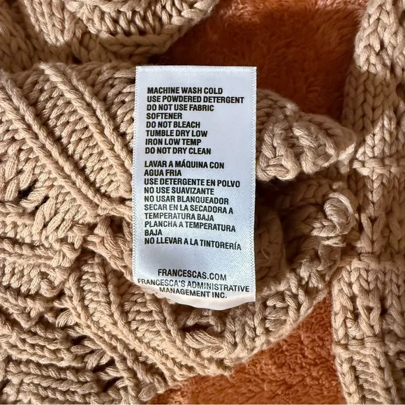 Audrey Parks - Francesca's - Beige Knit Cropped Sweater - Size Med - NWT - Picture 5 of 7
